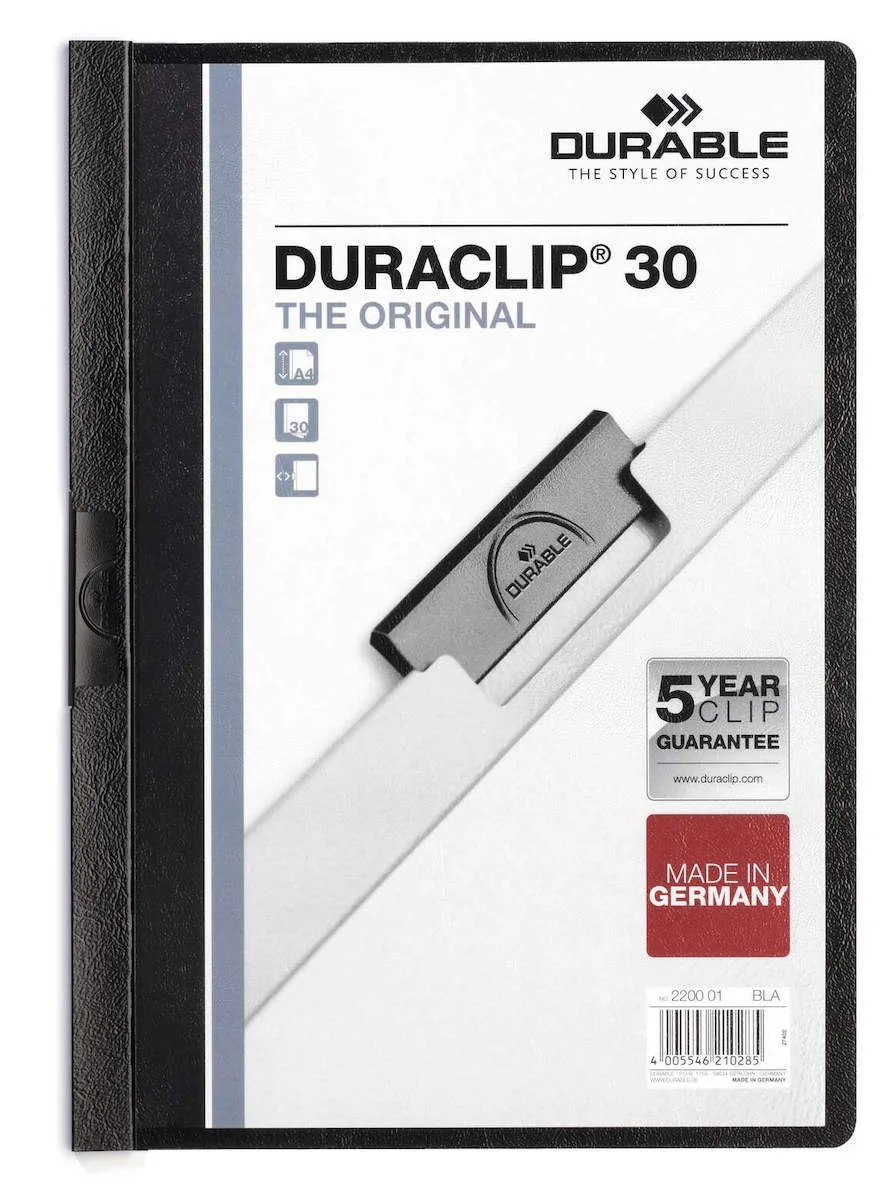 Durable Ντοσιέ με Κλιπ Συνεδρίου για Χαρτί A4 Μαύρο Duraclip 30 220030 Durable Ντοσιέ με Κλιπ Συνεδρίου για Χαρτί A4 Μαύρο Duraclip 30 220030 - Image 1