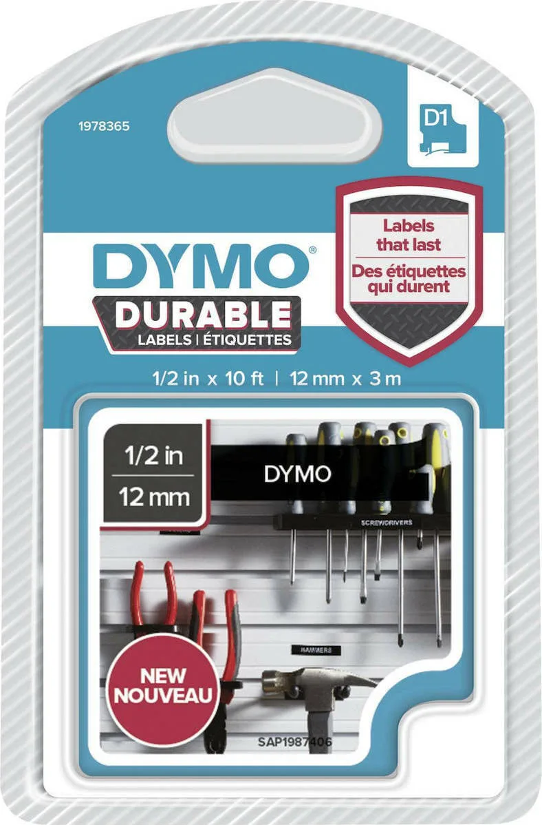 Dymo 1978365 Ταινία Ετικετογράφου 3m x 12mm σε Μαύρο Χρώμα 1978365 Συμβατή με Dymo D1 Dymo 1978365 Ταινία Ετικετογράφου 3m x 12mm σε Μαύρο Χρώμα 1978365 Συμβατή με Dymo D1 - Image 1