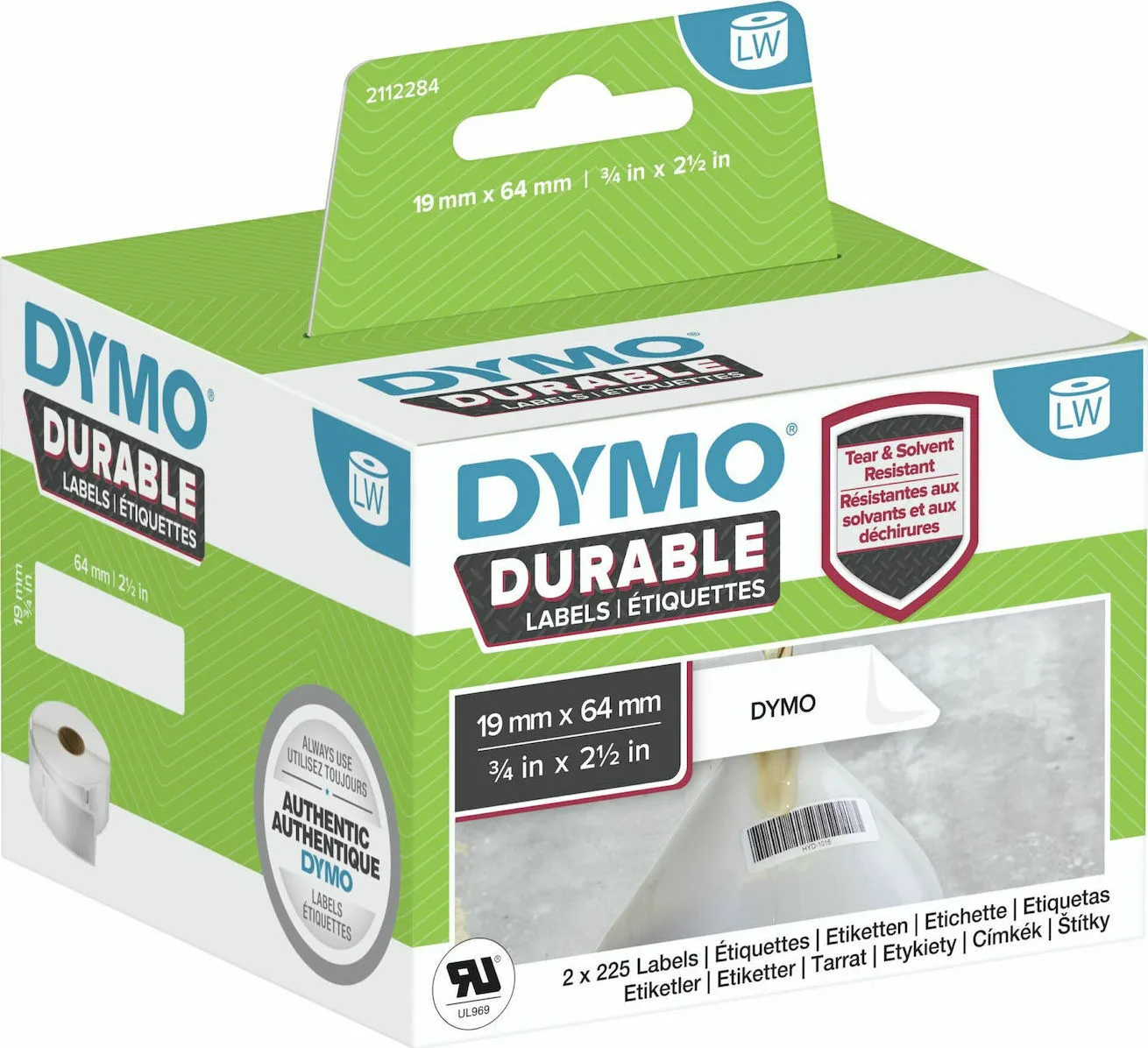 Dymo 2112284 450 Αυτοκόλλητες Ετικέτες σε Ρολό για Εκτυπωτή Ετικετών 19x64mm 2τμχ Dymo 2112284 450 Αυτοκόλλητες Ετικέτες σε Ρολό για Εκτυπωτή Ετικετών 19x64mm 2τμχ - Image 1