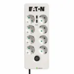 Eaton Πολύπριζο Aσφαλείας 8 Θέσεων με 2 USB-A, Διακόπτη και Καλώδιο 1.5m PB8TUD