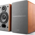 Edifier P12 Ζεύγος Ηχείων Hi-Fi Βιβλιοθήκης 100W 2 Δρόμων Π12.8xΒ16.8xΥ23.8εκ. Καφέ