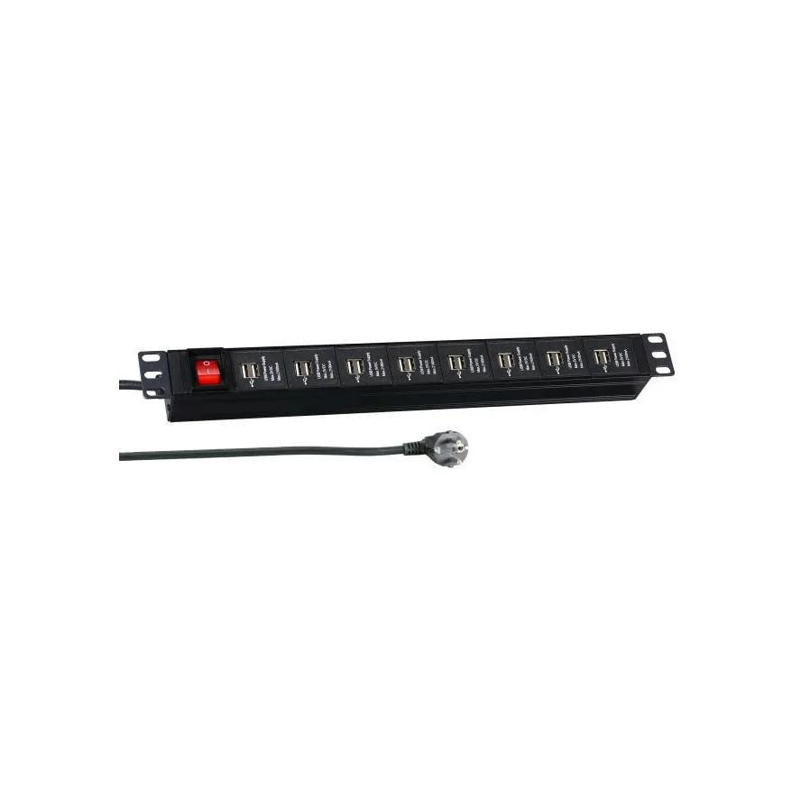 EFB 19" 1U socket cable 16x USB-A Docking Station με 4K Μαύρο EFB 19" 1U socket cable 16x USB-A Docking Station με 4K Μαύρο - Image 1