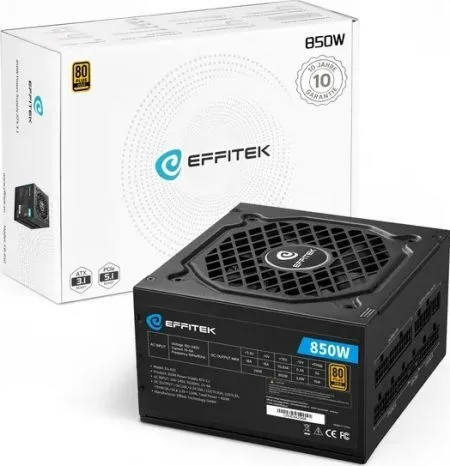 Effitek EG-850 850W Μαύρο Τροφοδοτικό Υπολογιστή Full Modular Effitek EG-850 850W Μαύρο Τροφοδοτικό Υπολογιστή Full Modular - Image 1