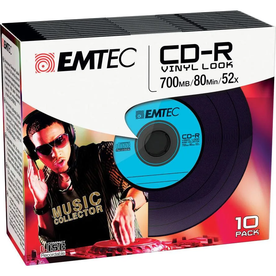 Emtec Εγγράψιμα CD-R 52x Cake Box 10τμχ ECOC801052SLVY Emtec Εγγράψιμα CD-R 52x Cake Box 10τμχ ECOC801052SLVY - Image 1
