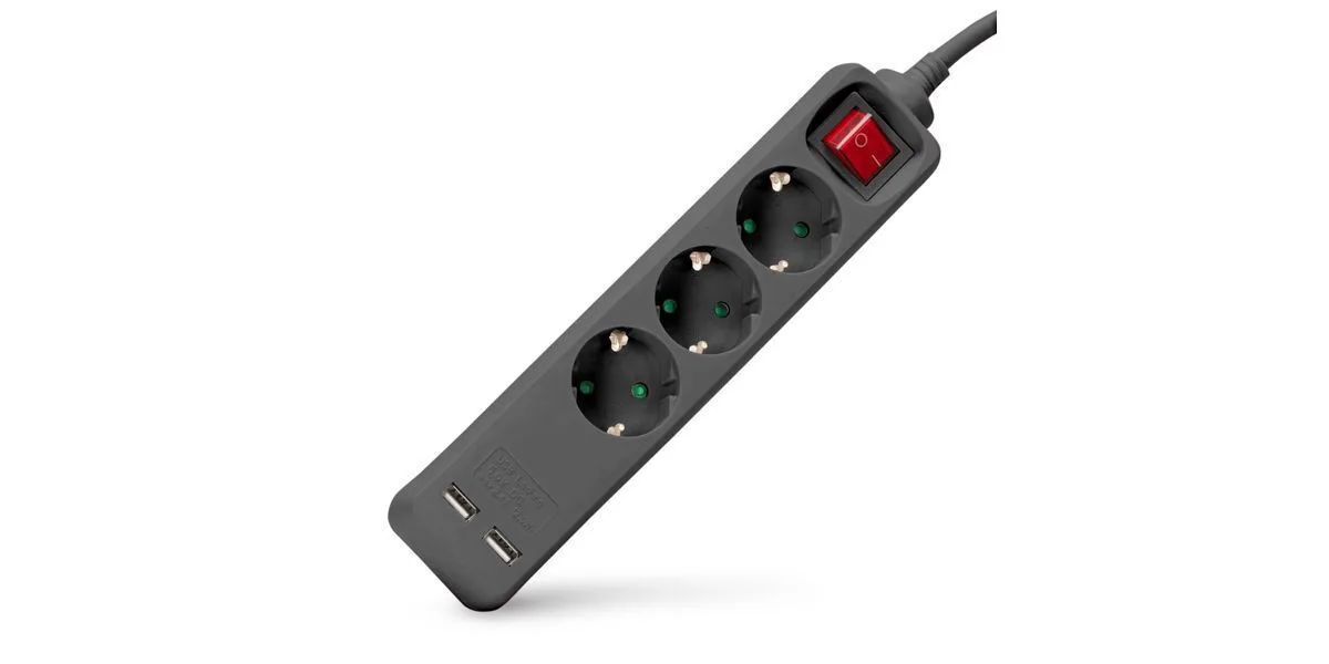 Entac Πολύπριζο 3 Θέσεων με USB-A και Καλώδιο 1.5m ESE1.5G3-1.5-SW-USB-B Entac Πολύπριζο 3 Θέσεων με USB-A και Καλώδιο 1.5m ESE1.5G3-1.5-SW-USB-B - Image 1