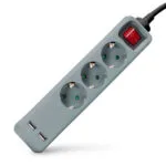 Entac Πολύπριζο Aσφαλείας 3 Θέσεων με USB-A, Διακόπτη και Καλώδιο 1.5m Γκρι ESE1.5G3-1.5-SW-USB-GR
