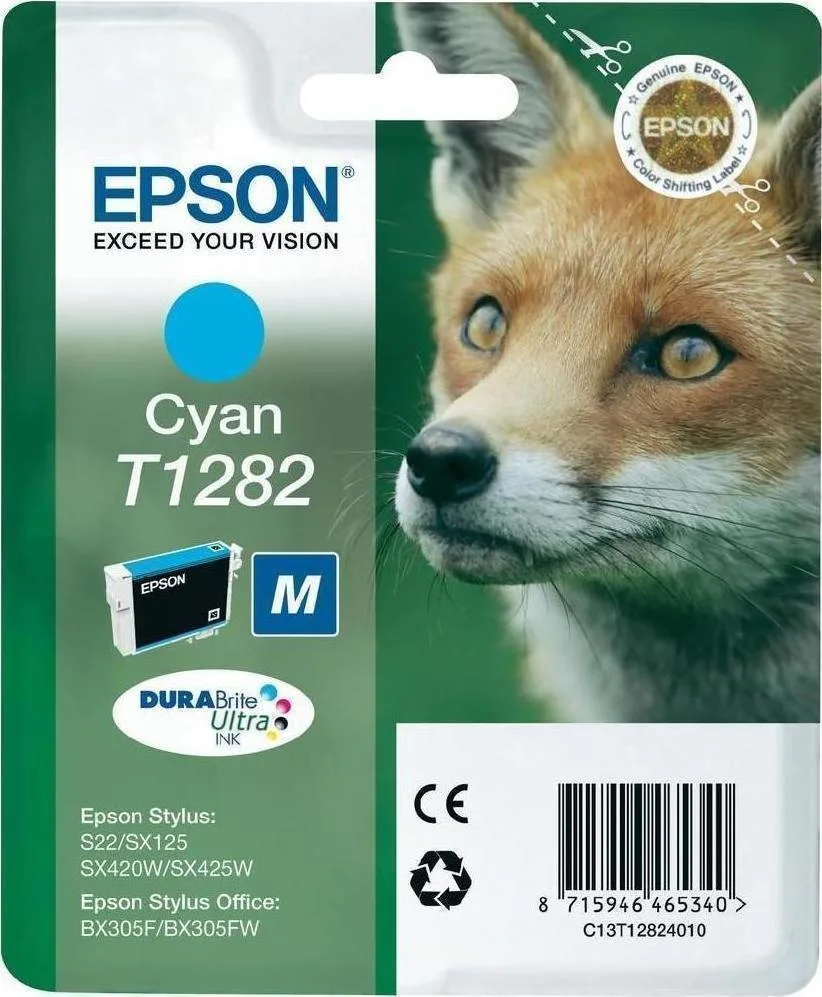 Epson T1282 Γνήσιο Μελάνι Εκτυπωτή InkJet Κυανό (C13T12824011 C13T12824012) Epson T1282 Γνήσιο Μελάνι Εκτυπωτή InkJet Κυανό (C13T12824011 C13T12824012) - Image 1