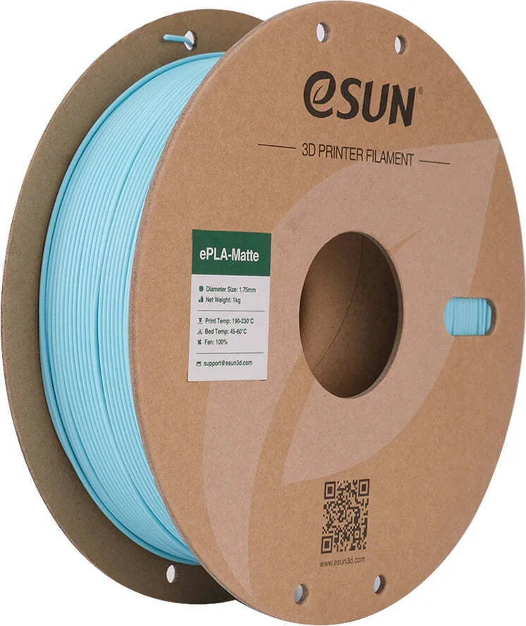 Esun Epla Matte PLA 3D Printer Filament 1.75mm Light Blue 1kg ePLA-Matte-P175LU1 1τμχ (Spool) Esun Epla Matte PLA 3D Printer Filament 1.75mm Light Blue 1kg ePLA-Matte-P175LU1 1τμχ (Spool) - Image 1