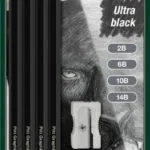 Faber Castell 115298 Pitt Graphite Matte Pencils Set 6 Sharpener Eraser 4005401152989