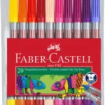 Faber-Castell 15111 Μαρκαδόροι Ζωγραφικής Λεπτοί, με Διπλή Μύτη, Πλενόμενοι Σετ 20 χρώματα 151119
