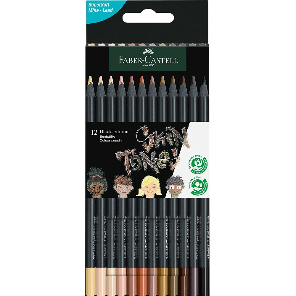 Faber-Castell Black Edition Skin Colours Ξυλομπογιές Σετ 12 χρώματα 116414 Faber-Castell Black Edition Skin Colours Ξυλομπογιές Σετ 12 χρώματα 116414 - Image 1
