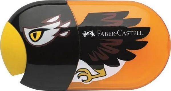 Faber-Castell Αετός Πλαστική Διπλή Ξύστρα Κίτρινη Βαρελάκι με Γόμα 183527 Faber-Castell Αετός Πλαστική Διπλή Ξύστρα Κίτρινη Βαρελάκι με Γόμα 183527 - Image 1