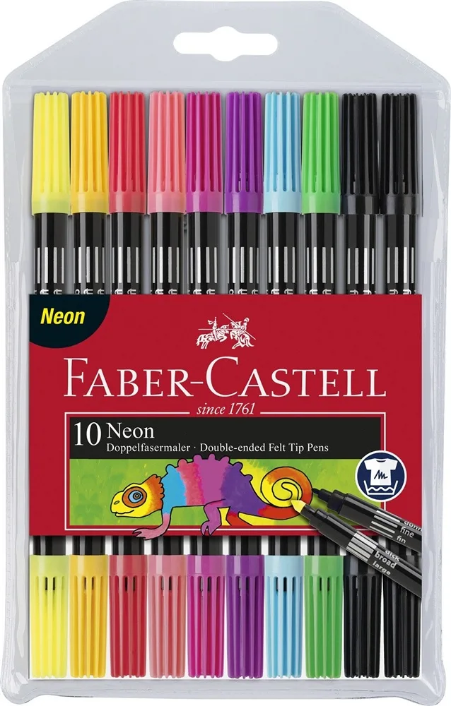Faber-Castell Μαρκαδόροι Ζωγραφικής με Διπλή Μύτη, Neon Σετ 10 χρώματα 151109 Faber-Castell Μαρκαδόροι Ζωγραφικής με Διπλή Μύτη, Neon Σετ 10 χρώματα 151109 - Image 1