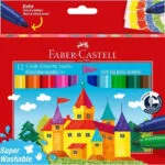 Faber-Castell Μαρκαδόροι Ζωγραφικής Χονδροί, Πλενόμενοι Σετ 12 χρώματα 154311