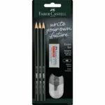 Faber-Castell Σετ 3 Μολύβια HB με Ξύστρα και Γόμα 111183
