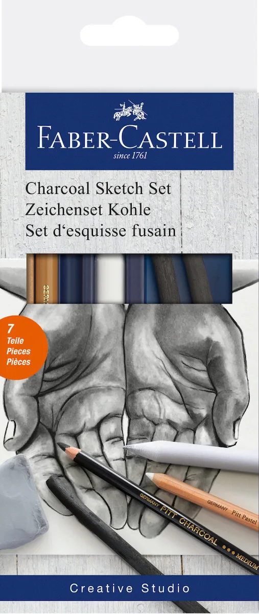 Faber-Castell Σετ 7 Μολύβια Κάρβουνου με Γόμα Faber-Castell Σετ 7 Μολύβια Κάρβουνου με Γόμα - Image 1