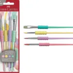 Faber-Castell Σετ Πινέλα Ζωγραφικής Πλακέ & Στρογγυλά No4 / No10 / No12 / No8 4τμχ