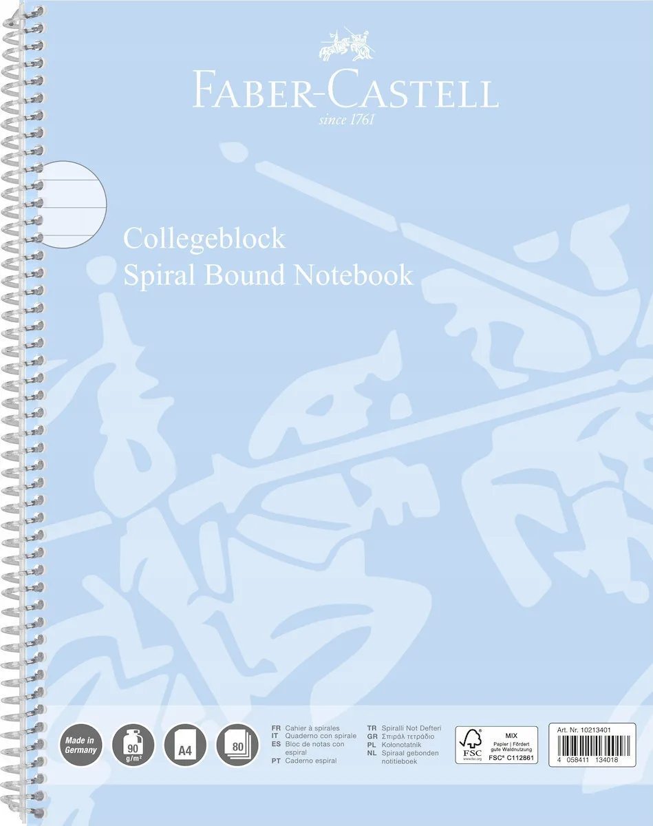 Faber-Castell Σημειωματάριο Σπιράλ Α4 80 Φύλλων Ριγέ Μπλε Faber-Castell Σημειωματάριο Σπιράλ Α4 80 Φύλλων Ριγέ Μπλε - Image 1