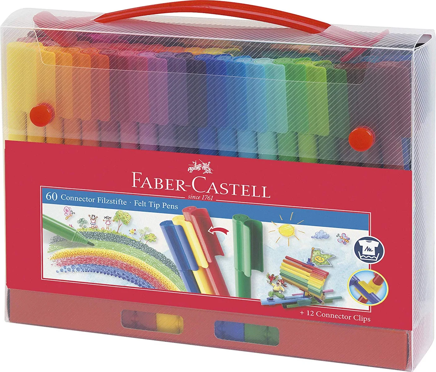 Faber-Castell Connector Felt-Tip Pens Μαρκαδόροι Ζωγραφικής Πλενόμενοι Σετ 60 χρώματα 155560 Faber-Castell Connector Felt-Tip Pens Μαρκαδόροι Ζωγραφικής Πλενόμενοι Σετ 60 χρώματα 155560 - Image 1