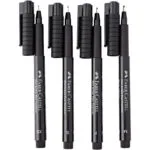 Faber-Castell Pitt Artist Μαρκαδόροι Σχεδίου Μαύροι 0.1mm Σετ 4τμχ 167115