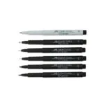 Faber-Castell Pitt Artist Μαρκαδόροι Σχεδίου Μαύροι 1.5mm Σετ 6τμχ 167124