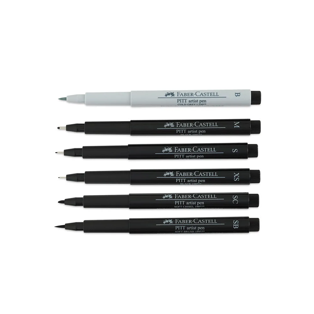 Faber-Castell Pitt Artist Μαρκαδόροι Σχεδίου Μαύροι 1.5mm Σετ 6τμχ 167124 Faber-Castell Pitt Artist Μαρκαδόροι Σχεδίου Μαύροι 1.5mm Σετ 6τμχ 167124 - Image 1
