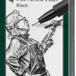 Faber-Castell Pitt Artist Pen Μαρκαδόροι Σχεδίου Μαύροι 0.3mm Σετ 4τμχ