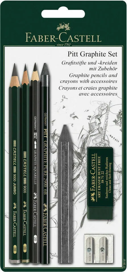 Faber-Castell Pitt Graphite Master Σετ 7 Μολύβια με Ξύστρα και Γόμα Μαύρα 112997 Faber-Castell Pitt Graphite Master Σετ 7 Μολύβια με Ξύστρα και Γόμα Μαύρα 112997 - Image 1