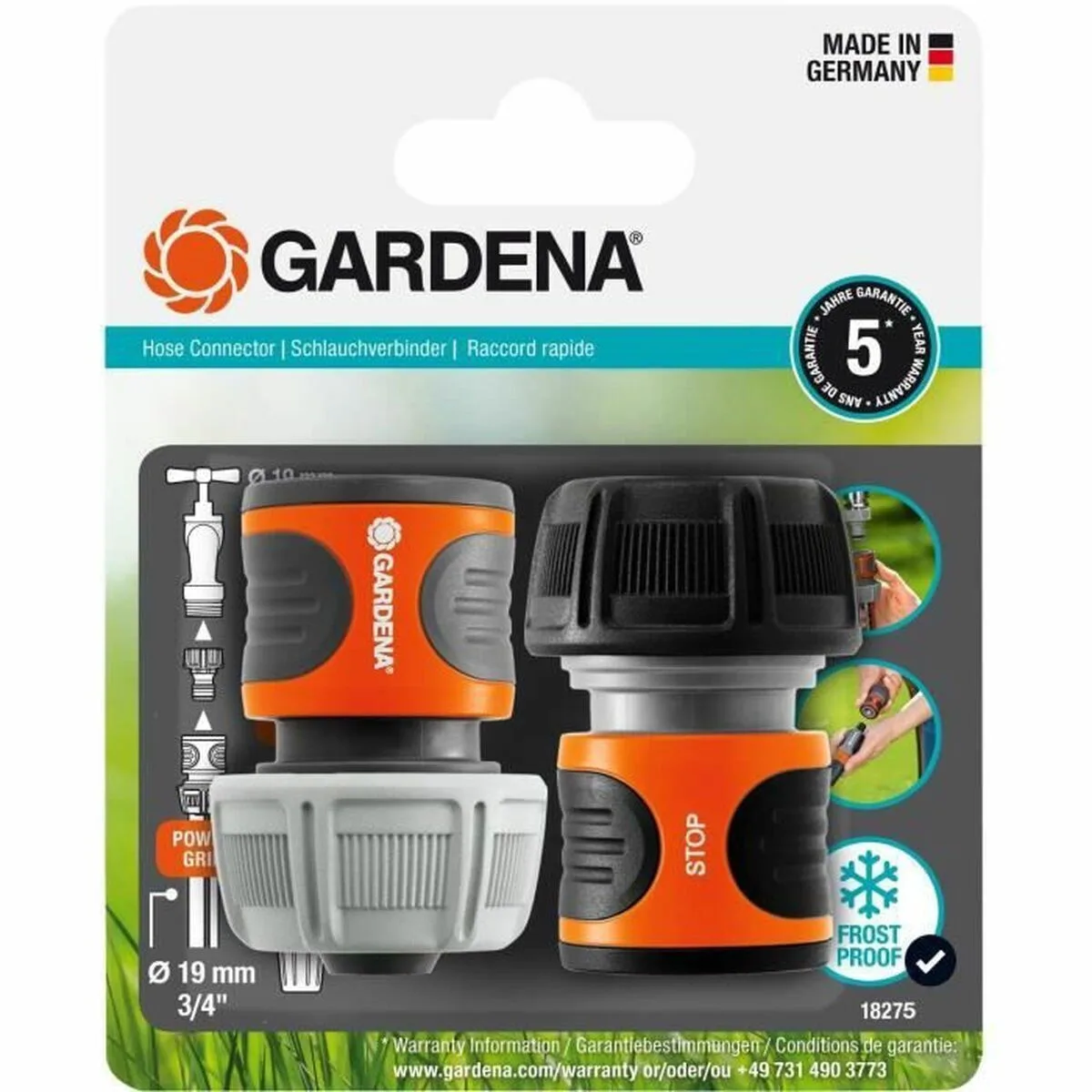 Gardena Aquastop 18275-20 Ταχυσύνδεσμος 19x19mm 2τμχ Πορτοκαλί Gardena Aquastop 18275-20 Ταχυσύνδεσμος 19x19mm 2τμχ Πορτοκαλί - Image 1