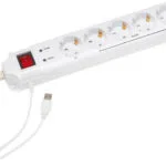 Gembird PCW-MS2G Πολύπριζο Aσφαλείας 6 Θέσεων με USB-A, Διακόπτη και Καλώδιο 1.8m PCW-MS2G