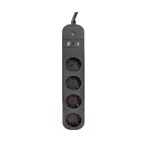 Gembird Smart Πολύπριζο 4 Θέσεων με 2 USB-A, 1 USB-C και Καλώδιο 1.5m TSL-PS-S4U-01 Gembird Smart Πολύπριζο 4 Θέσεων με 2 USB-A, 1 USB-C και Καλώδιο 1.5m TSL-PS-S4U-01 - Image 1