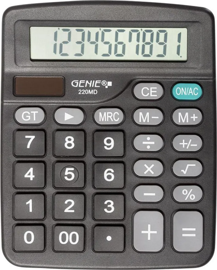 Genie 220MD Αριθμομηχανή 10 Ψηφίων σε Γκρι Χρώμα 12632 Genie 220MD Αριθμομηχανή 10 Ψηφίων σε Γκρι Χρώμα 12632 - Image 1