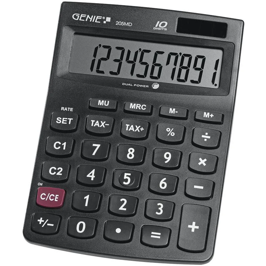 Genie Basic 205 MD Αριθμομηχανή Λογιστική 10 Ψηφίων σε Μαύρο Χρώμα 12030 Genie Basic 205 MD Αριθμομηχανή Λογιστική 10 Ψηφίων σε Μαύρο Χρώμα 12030 - Image 1