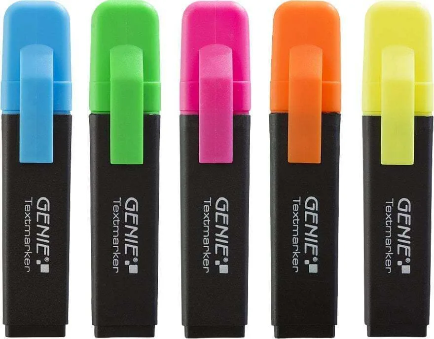 Genius Geniu Text Marker 5 Colours 5 Pcs Genius Geniu Text Marker 5 Colours 5 Pcs - Image 1