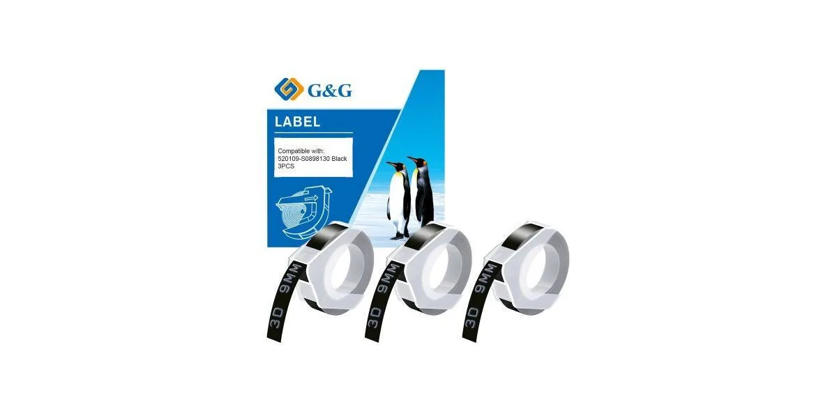 G&g Σετ 3 Τμχ 3d Ταινία Ανάγλυφου Μαύρη 9 Mm X 3 M G&g Σετ 3 Τμχ 3d Ταινία Ανάγλυφου Μαύρη 9 Mm X 3 M - Image 1