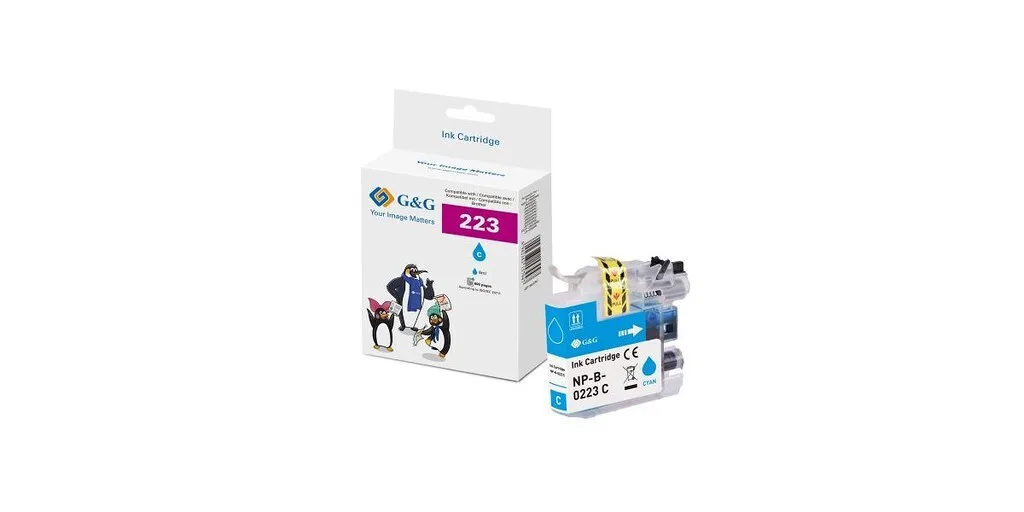 G&G Συμβατό Μελάνι Εκτυπωτή InkJet Brother LC-223C 550 Σελίδων 5.9ml Κυανό 1τμχ G&G Συμβατό Μελάνι Εκτυπωτή InkJet Brother LC-223C 550 Σελίδων 5.9ml Κυανό 1τμχ - Image 1