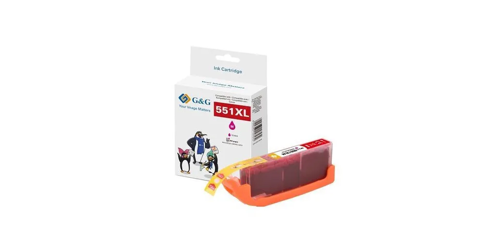 G&G Συμβατό Μελάνι Εκτυπωτή InkJet Canon CLI-551M XL 660 Σελίδων 11ml Ματζέντα 1τμχ G&G Συμβατό Μελάνι Εκτυπωτή InkJet Canon CLI-551M XL 660 Σελίδων 11ml Ματζέντα 1τμχ - Image 1