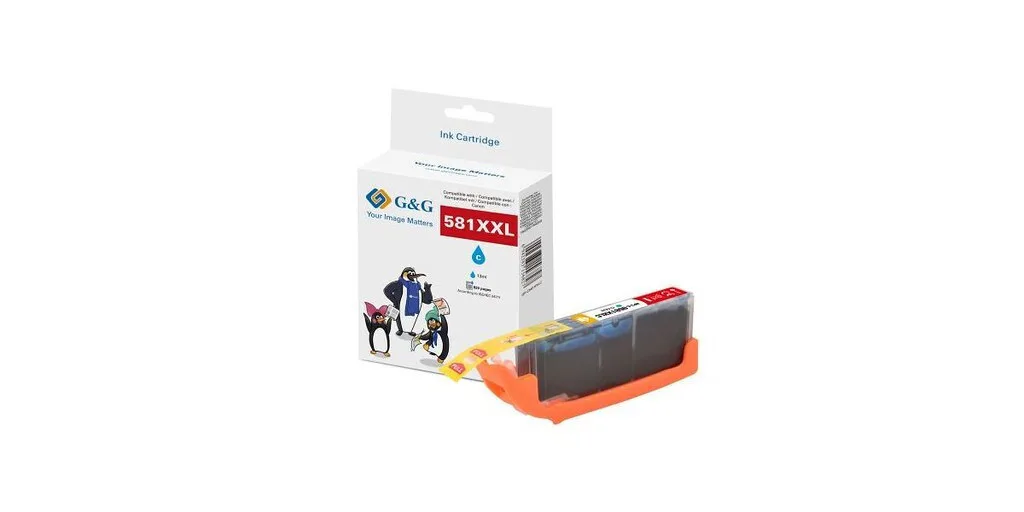 G&G Συμβατό Μελάνι Εκτυπωτή InkJet Canon CLI-581C XXL 830 Σελίδων 11.7ml Κυανό 1τμχ G&G Συμβατό Μελάνι Εκτυπωτή InkJet Canon CLI-581C XXL 830 Σελίδων 11.7ml Κυανό 1τμχ - Image 1