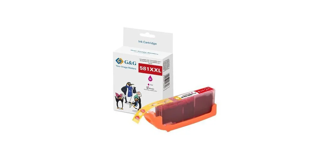 G&G Συμβατό Μελάνι Εκτυπωτή InkJet Canon CLI-581M XXL 747 Σελίδων 12ml Ματζέντα 1τμχ G&G Συμβατό Μελάνι Εκτυπωτή InkJet Canon CLI-581M XXL 747 Σελίδων 12ml Ματζέντα 1τμχ - Image 1