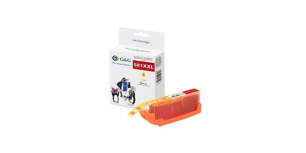 G&G Συμβατό Μελάνι Εκτυπωτή InkJet Canon CLI-581Y XXL Πολλαπλό (Color) 1τμχ G&G Συμβατό Μελάνι Εκτυπωτή InkJet Canon CLI-581Y XXL Πολλαπλό (Color) 1τμχ - Image 1