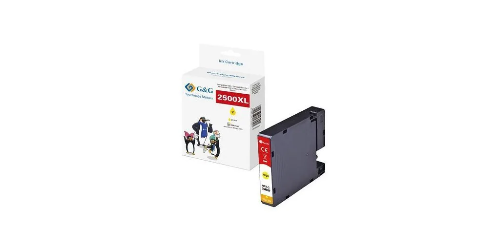 G&G Συμβατό Μελάνι Εκτυπωτή InkJet Canon PGI-2500XLY 755 Σελίδων 19.3ml Πολλαπλό (Color) 1τμχ G&G Συμβατό Μελάνι Εκτυπωτή InkJet Canon PGI-2500XLY 755 Σελίδων 19.3ml Πολλαπλό (Color) 1τμχ - Image 1