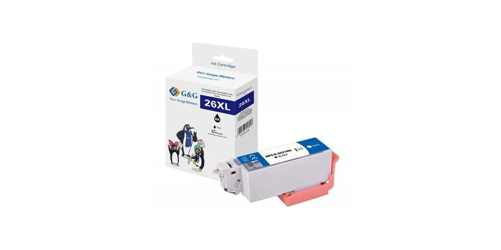 G&G Συμβατό Μελάνι Εκτυπωτή InkJet Epson 26XL/T2621/C13T26214012 500 Σελίδων 8.7ml Μαύρο 1τμχ G&G Συμβατό Μελάνι Εκτυπωτή InkJet Epson 26XL/T2621/C13T26214012 500 Σελίδων 8.7ml Μαύρο 1τμχ - Image 1