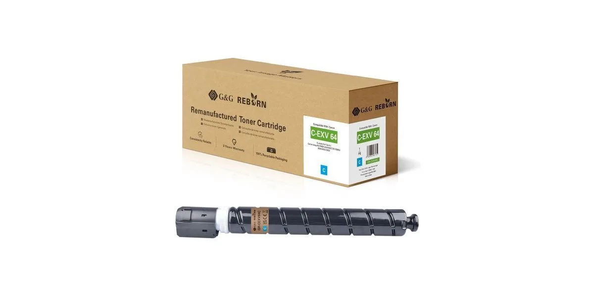 G&G Συμβατό Toner για Laser Εκτυπωτή Canon Canon C-exv 64 (5754c002) Κυανό G&G Συμβατό Toner για Laser Εκτυπωτή Canon Canon C-exv 64 (5754c002) Κυανό - Image 1