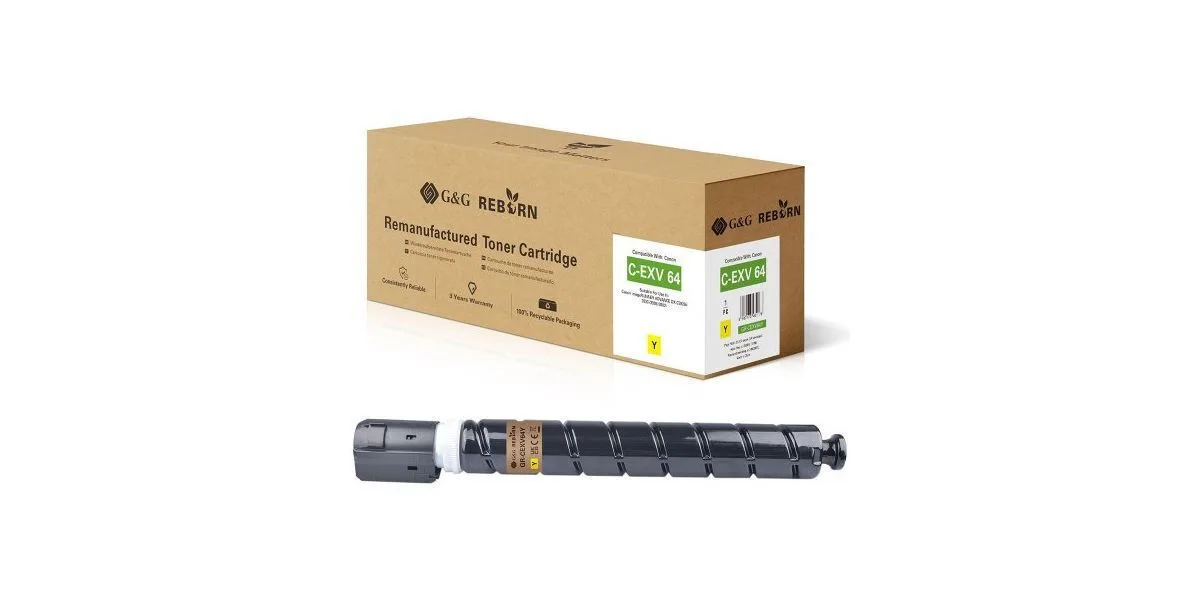 G&G Συμβατό Toner για Laser Εκτυπωτή Canon Canon C-exv 64 (5756c002) Κίτρινο G&G Συμβατό Toner για Laser Εκτυπωτή Canon Canon C-exv 64 (5756c002) Κίτρινο - Image 1