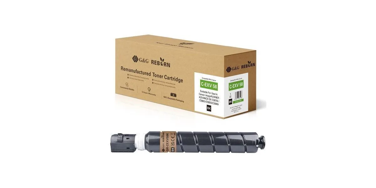 G&G Συμβατό Toner για Laser Εκτυπωτή Canon Canon C-exv58 (3763c002) Μαύρο με Chip G&G Συμβατό Toner για Laser Εκτυπωτή Canon Canon C-exv58 (3763c002) Μαύρο με Chip - Image 1