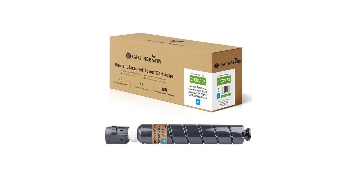 G&G Συμβατό Toner για Laser Εκτυπωτή Canon Canon C-exv58 (3764c002) Κυανό G&G Συμβατό Toner για Laser Εκτυπωτή Canon Canon C-exv58 (3764c002) Κυανό - Image 1