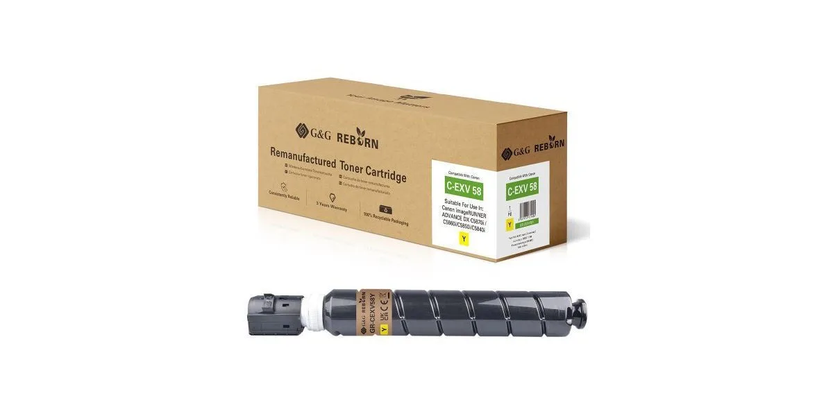 G&G Συμβατό Toner για Laser Εκτυπωτή Canon Canon C-exv58 (3766c002) Κίτρινο G&G Συμβατό Toner για Laser Εκτυπωτή Canon Canon C-exv58 (3766c002) Κίτρινο - Image 1