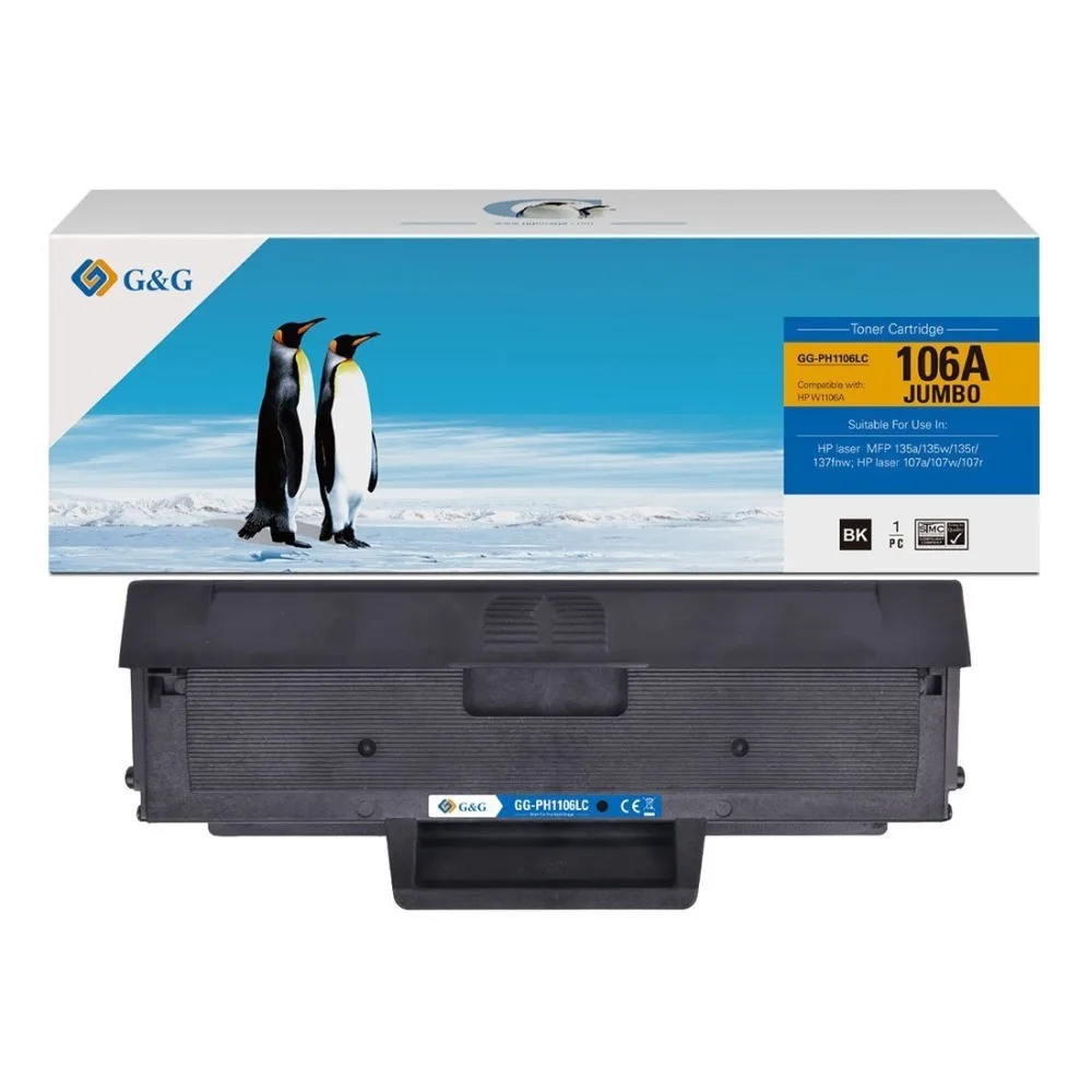 G&G Συμβατό Toner για Laser Εκτυπωτή HP W1106A No 106A Μαύρο (GG-PH1106XXLC) G&G Συμβατό Toner για Laser Εκτυπωτή HP W1106A No 106A Μαύρο (GG-PH1106XXLC) - Image 1