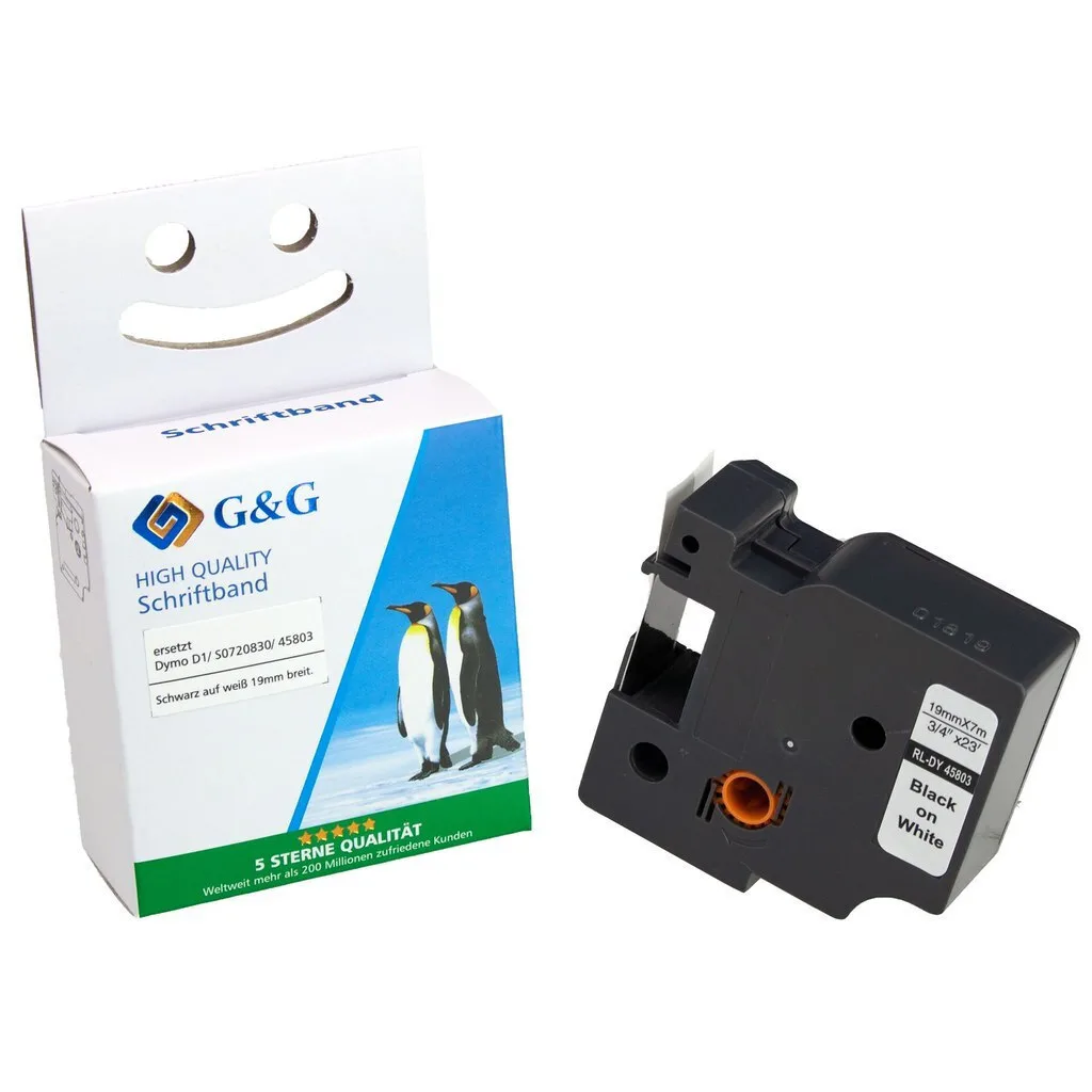 G&G Ταινία Ετικετογράφου 1m x 12mm RL-D-45013P-BK/WT-12MM7M Συμβατή με Dymo D1 G&G Ταινία Ετικετογράφου 1m x 12mm RL-D-45013P-BK/WT-12MM7M Συμβατή με Dymo D1 - Image 1