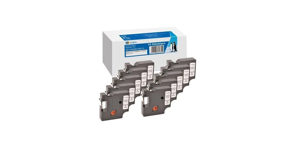 G&G Ταινία Ετικετογράφου 1m x 9mm σε Λευκό Χρώμα Συμβατή με Dymo D1 G&G Ταινία Ετικετογράφου 1m x 9mm σε Λευκό Χρώμα Συμβατή με Dymo D1 - Image 1